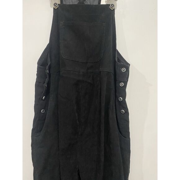 Mimi Maternity Cargo Jumpsuit Black Sz Small Polyester Faux Suede - Picture 4 of 16